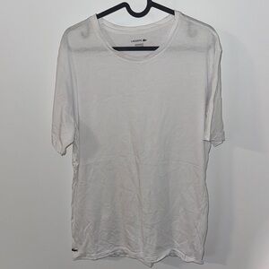 Lacoste White Short Sleeve Tee Classic Crew Neck